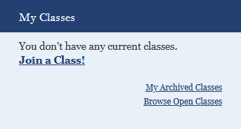 My Classes block screenshot.
