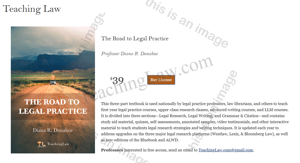 Teaching Law homepage screenshot