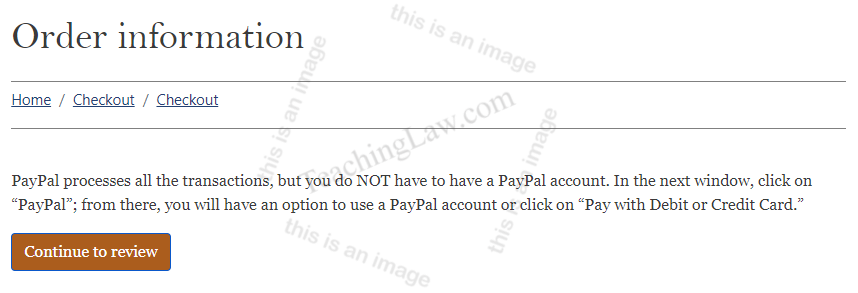 Teaching Law order information screenshot